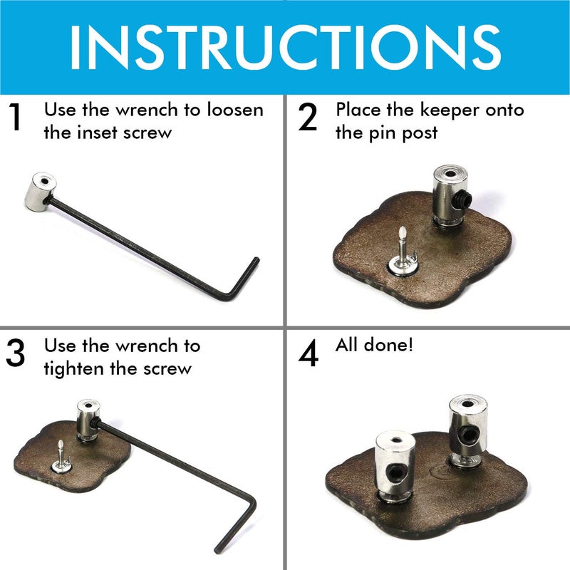 Millennial Essentials Pin Locks Locking Clasp Pin Backs with Wrench (24 Pieces) - Image 4